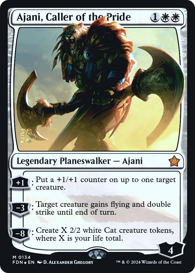 Ajani, Caller of the Pride (PRE-134) - Foundations Promos Foil - Poke-Collect