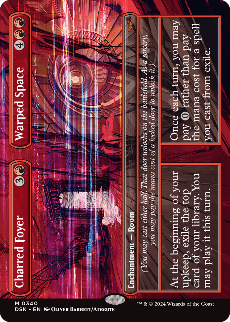 Charred Foyer // Warped Space (DSK-340) - Duskmourn: House of Horror (Borderless) - Poke-Collect