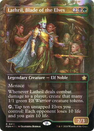 Lathril, Blade of the Elves (FDN-410) - Foundations (Borderless) Foil - Poke-Collect