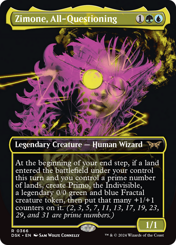Zimone, All-Questioning (DSK-366) - Duskmourn: House of Horror (Borderless) Foil - Poke-Collect