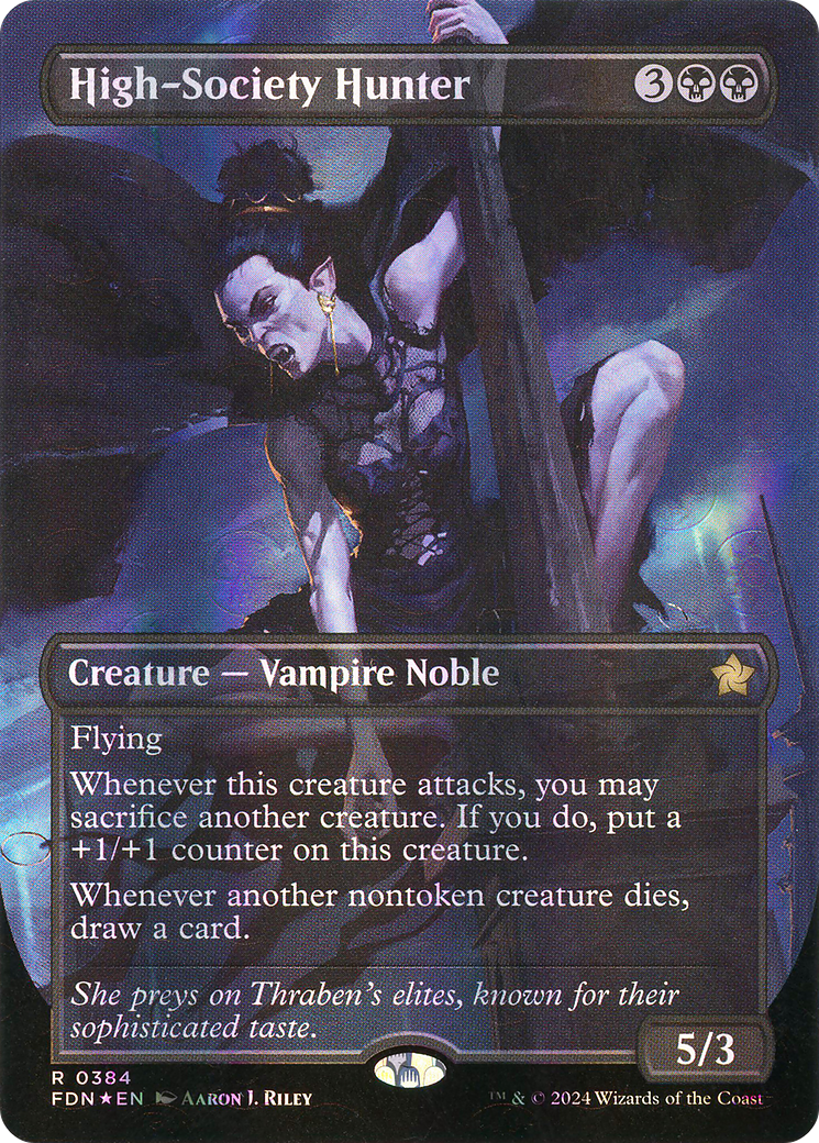 High-Society Hunter (FDN-384) - Foundations (Borderless) Foil - Poke-Collect