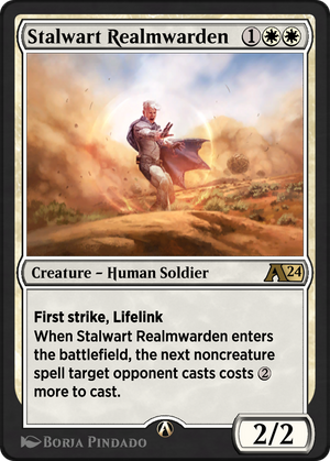 Stalwart Realmwarden (YOTJ-005) - Alchemy: Outlaws of Thunder Junction - Poke-Collect