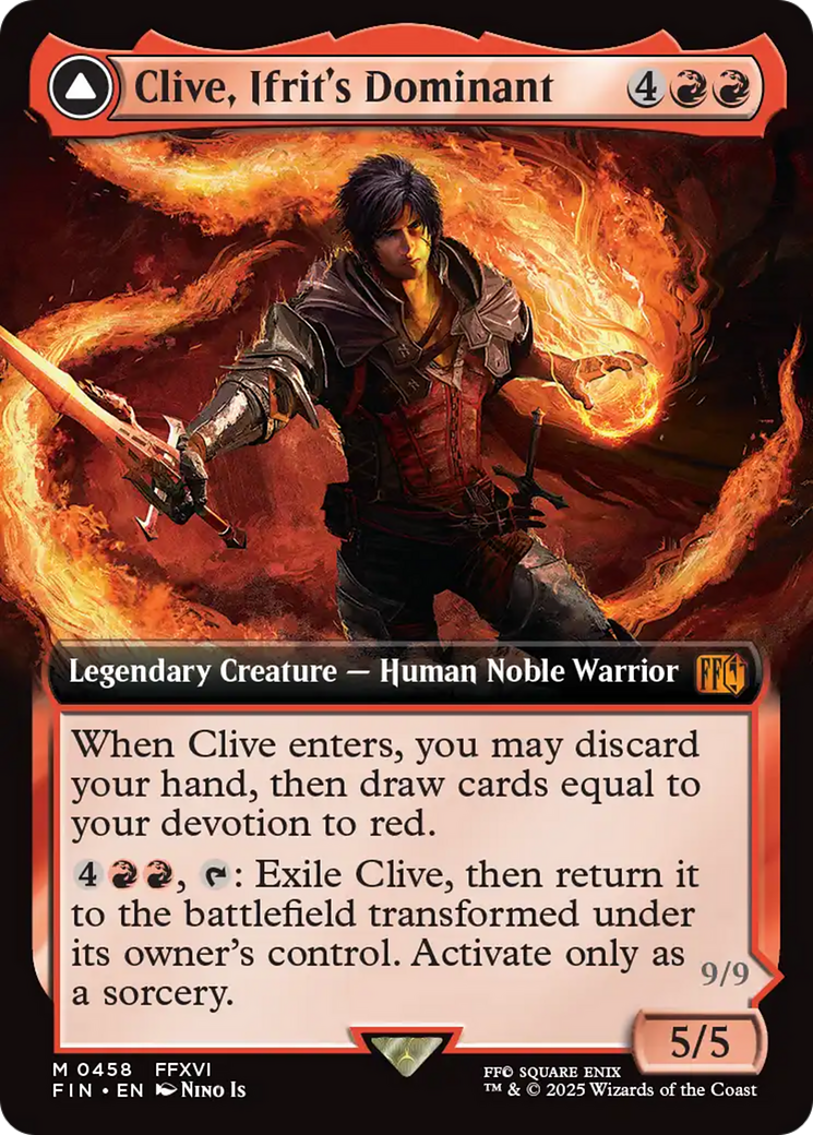 Clive, Ifrit's Dominant (Extended Art) (FIN-458) - FINAL FANTASY: (enchantment, Extended Art) Foil - Poke-Collect