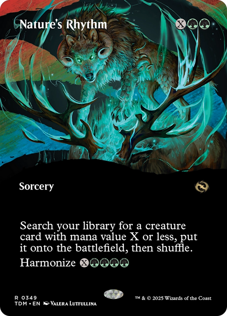 Nature's Rhythm (TDM-349) - Tarkir: Dragonstorm: (Showcase) (Borderless) - Poke-Collect