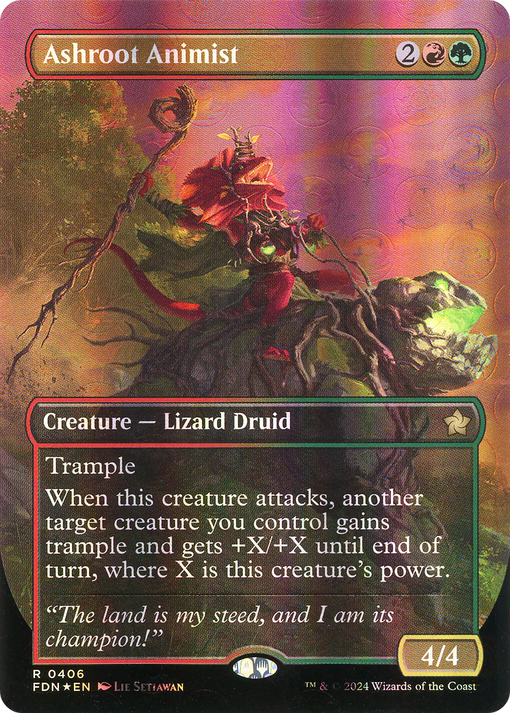 Ashroot Animist (FDN-406) - Foundations (Borderless) Foil - Poke-Collect