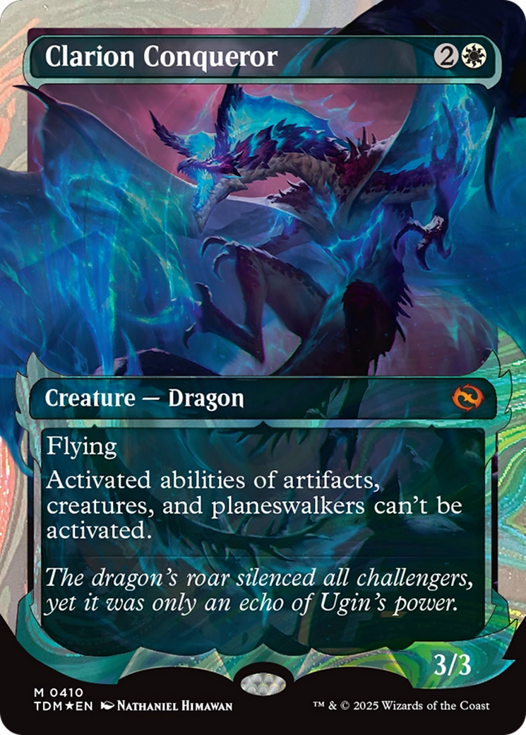 Clarion Conqueror (TDM-410) - Tarkir: Dragonstorm: (Showcase) (Borderless) Foil - Poke-Collect