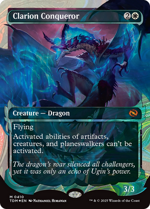 Clarion Conqueror (TDM-410) - Tarkir: Dragonstorm: (Showcase) (Borderless) Foil - Poke-Collect
