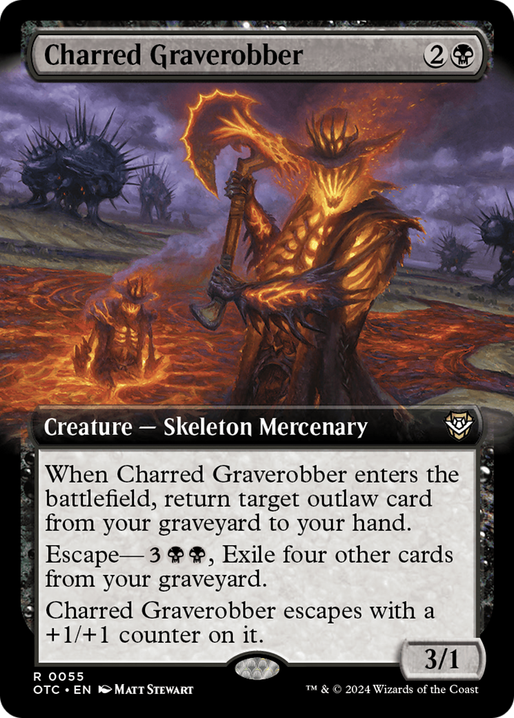 Charred Graverobber (OTC-055) - Outlaws of Thunder Junction Commander: (Extended Art) - Poke-Collect