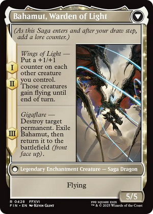 Dion, Bahamut's Dominant // Bahamut, Warden of Light (FIN-428) - FINAL FANTASY: (enchantment, Extended Art) Foil - Poke-Collect