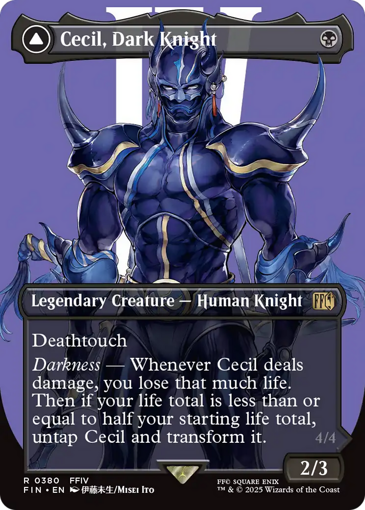 Cecil, Dark Knight // Cecil, Redeemed Paladin (FIN-380) - FINAL FANTASY (Borderless) Foil - Poke-Collect