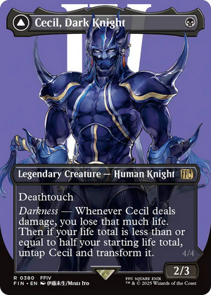 Cecil, Dark Knight // Cecil, Redeemed Paladin (FIN-380) - FINAL FANTASY (Borderless) Foil - Poke-Collect