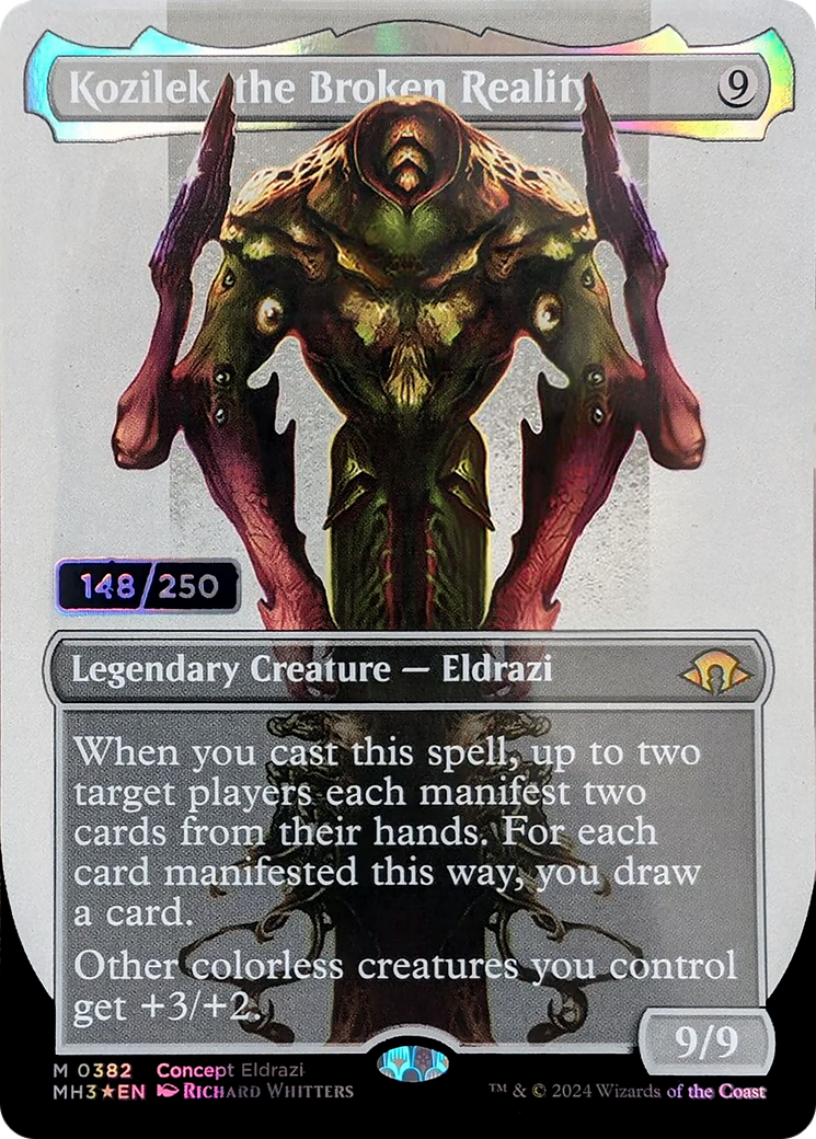 Kozilek, the Broken Reality (Borderless) (Serial Numbered) (MH3-382) - Modern Horizons 3 (Borderless) Foil - Poke-Collect