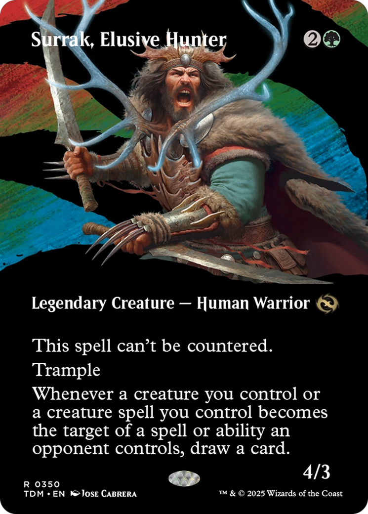 Surrak, Elusive Hunter (TDM-350) - Tarkir: Dragonstorm: (Showcase) (Borderless) Foil - Poke-Collect