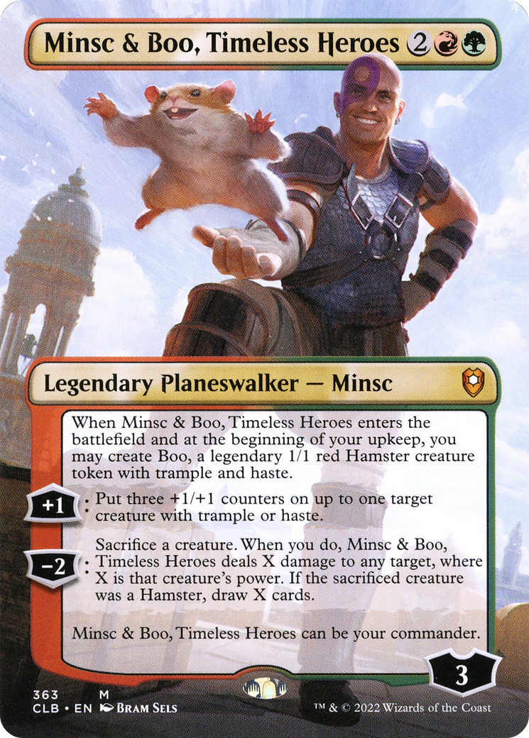 Minsc & Boo, Timeless Heroes (Borderless) (CLB-363) - Commander Legends: Battle for Baldur's Gate (Borderless) Foil