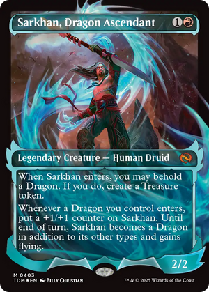 Sarkhan, Dragon Ascendant (TDM-403) - Tarkir: Dragonstorm: (Showcase) (Borderless) Foil - Poke-Collect