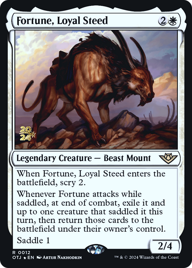 Fortune, Loyal Steed (PRE-012) - Outlaws of Thunder Junction Promos Foil - Poke-Collect