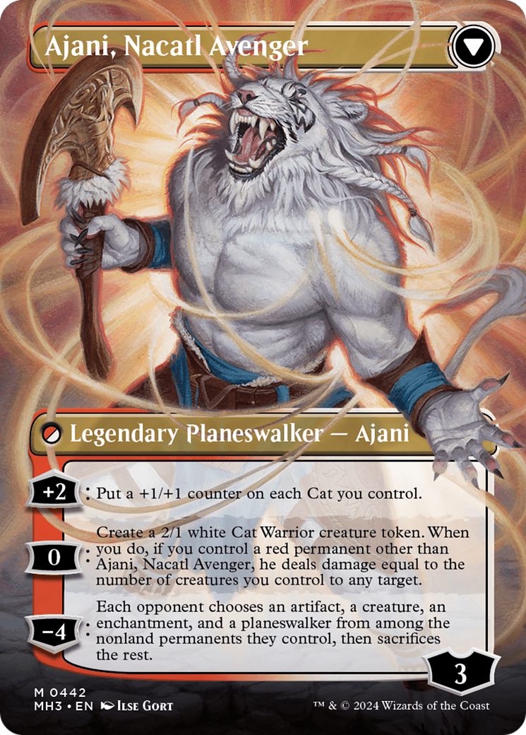 Ajani, Nacatl Pariah (Borderless) (MH3-442) - Modern Horizons 3 (Borderless) Foil - Poke-Collect
