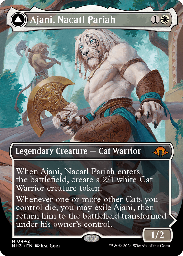 Ajani, Nacatl Pariah (Borderless) (MH3-442) - Modern Horizons 3 (Borderless) Foil - Poke-Collect