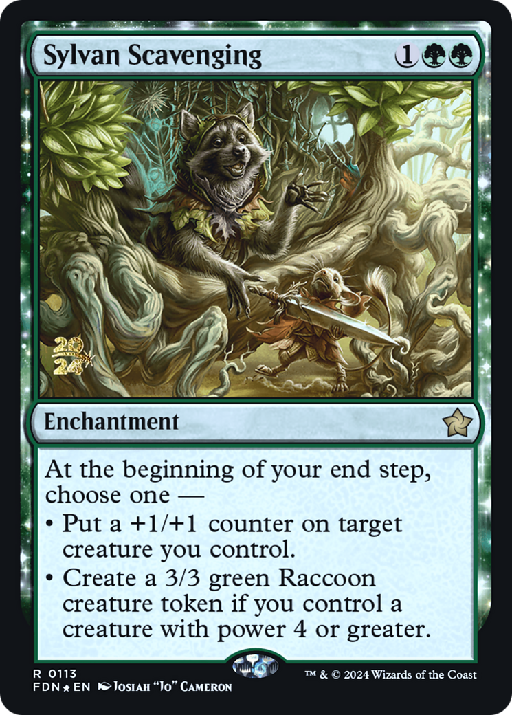 Sylvan Scavenging (PRE-113) - Foundations Promos: (enchantment) Foil - Poke-Collect