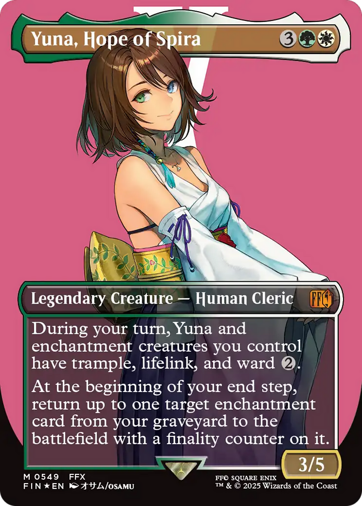Yuna, Hope of Spira (FIN-549) - FINAL FANTASY (Borderless) Foil - Poke-Collect