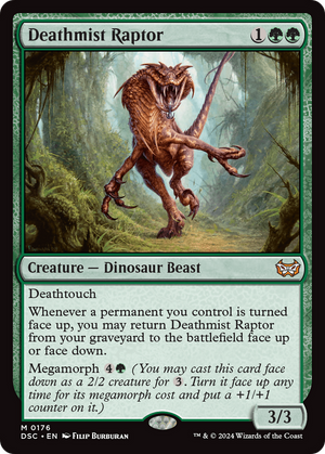 Deathmist Raptor (DSC-176) - Duskmourn: House of Horror Commander - Poke-Collect