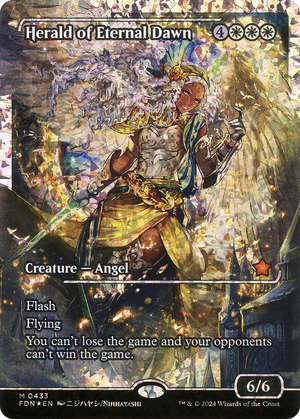 Herald of Eternal Dawn (FDN-433) - Foundations: (borderless, Showcase) Foil - Poke-Collect