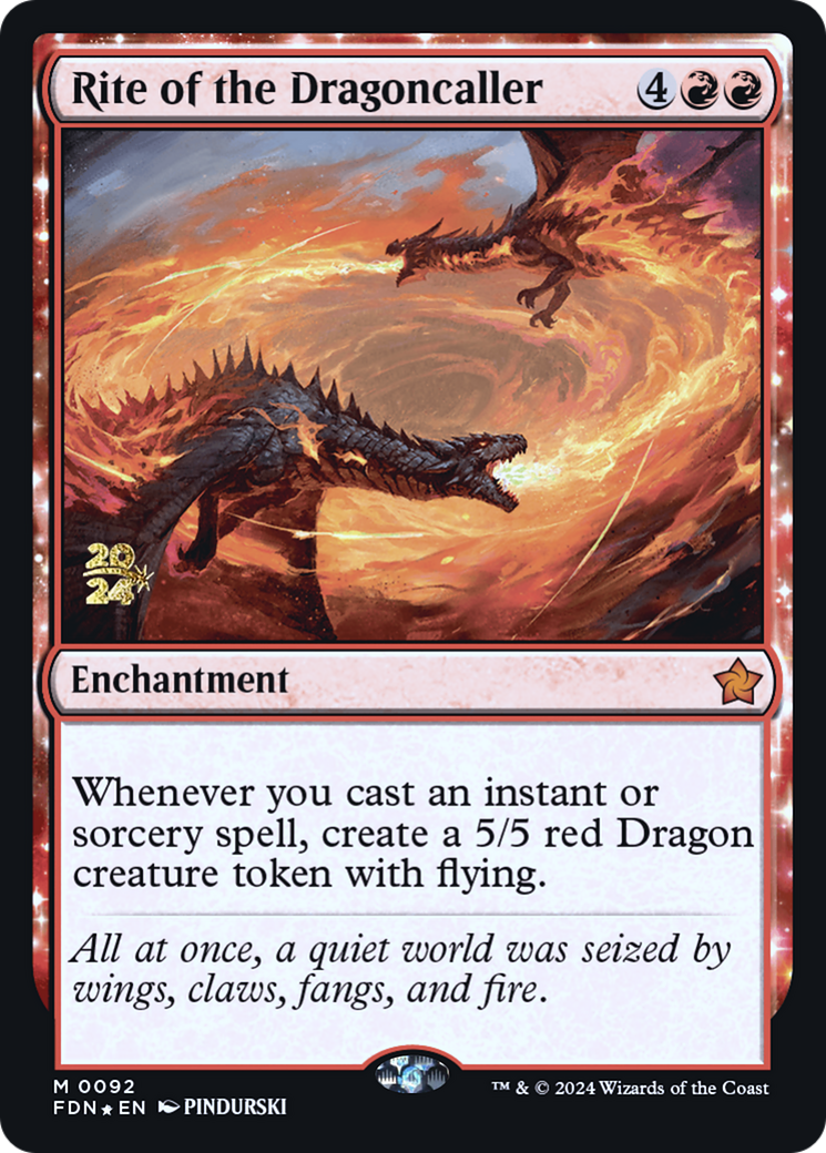 Rite of the Dragoncaller (PRE-092) - Foundations Promos: (enchantment) Foil - Poke-Collect