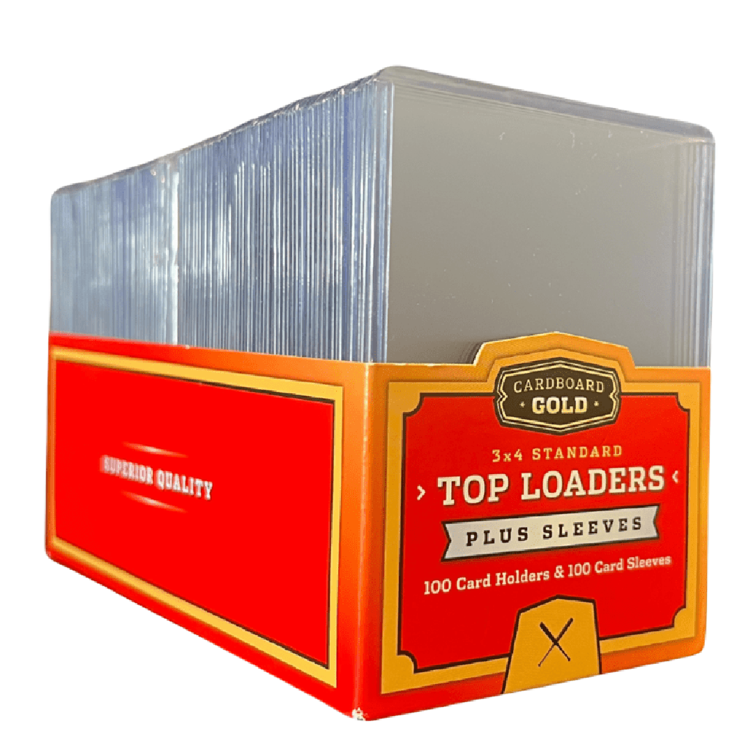 Cardboard Gold 100 Standard Top Loaders & Sleeves Bundle