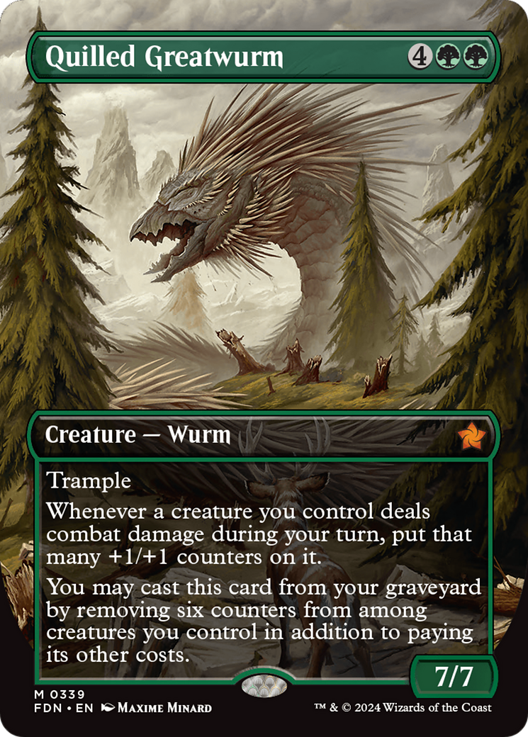 Quilled Greatwurm (FDN-339) - Foundations (Borderless) Foil - Poke-Collect