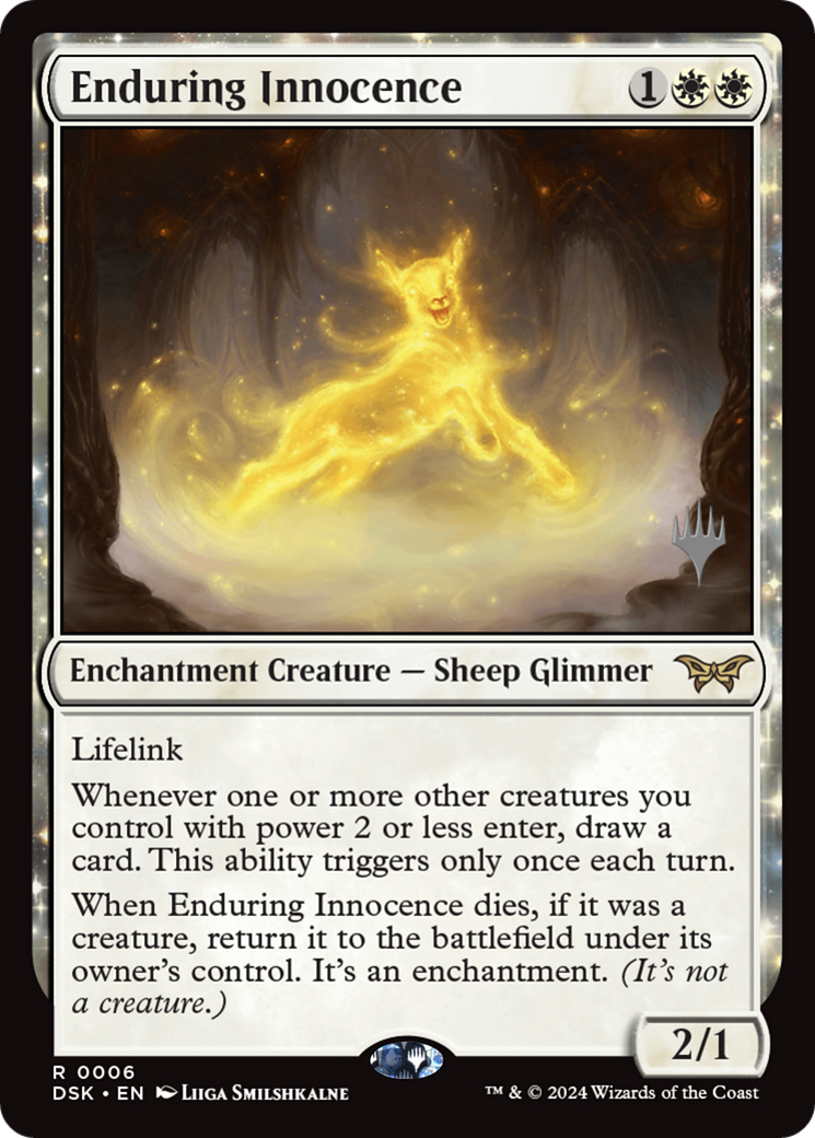 Enduring Innocence (PPDSK-006) - Duskmourn: House of Horror Promos: (enchantment) Foil - Poke-Collect