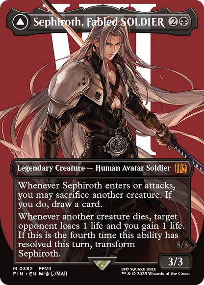 Sephiroth, Fabled SOLDIER // Sephiroth, One-Winged Angel (FIN-382) - FINAL FANTASY (Borderless) Foil - Poke-Collect