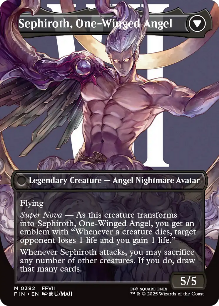 Sephiroth, Fabled SOLDIER // Sephiroth, One-Winged Angel (FIN-382) - FINAL FANTASY (Borderless) Foil - Poke-Collect
