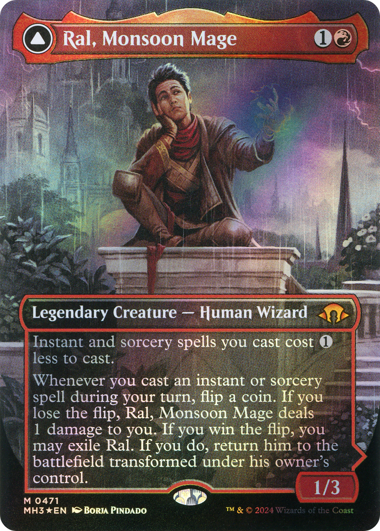 Ral, Monsoon Mage (Borderless) (Textured Foil) (MH3-471) - Modern Horizons 3 (Borderless) Foil - Poke-Collect