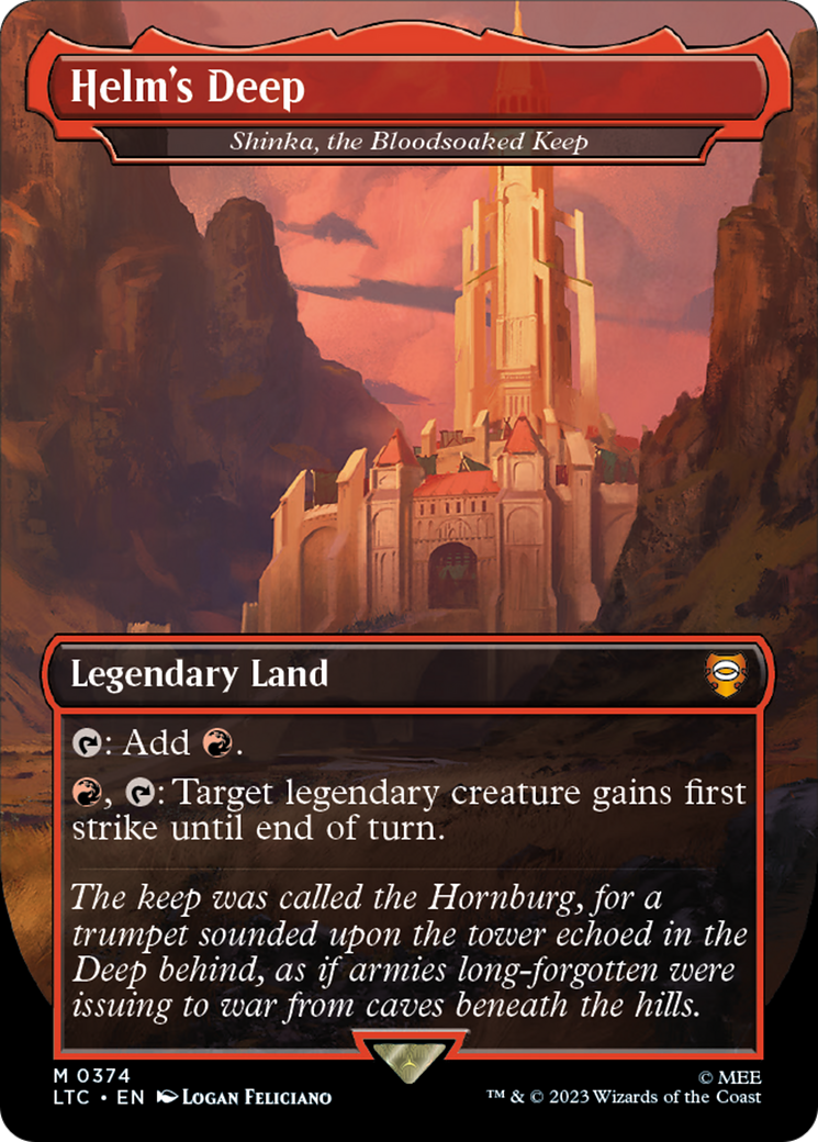 Helm's Deep - Shinka, the Bloodsoaked Keep (LTC-374) - Tales of Middle-earth Commander / Helm's Deep (Borderless) Foil - Poke-Collect
