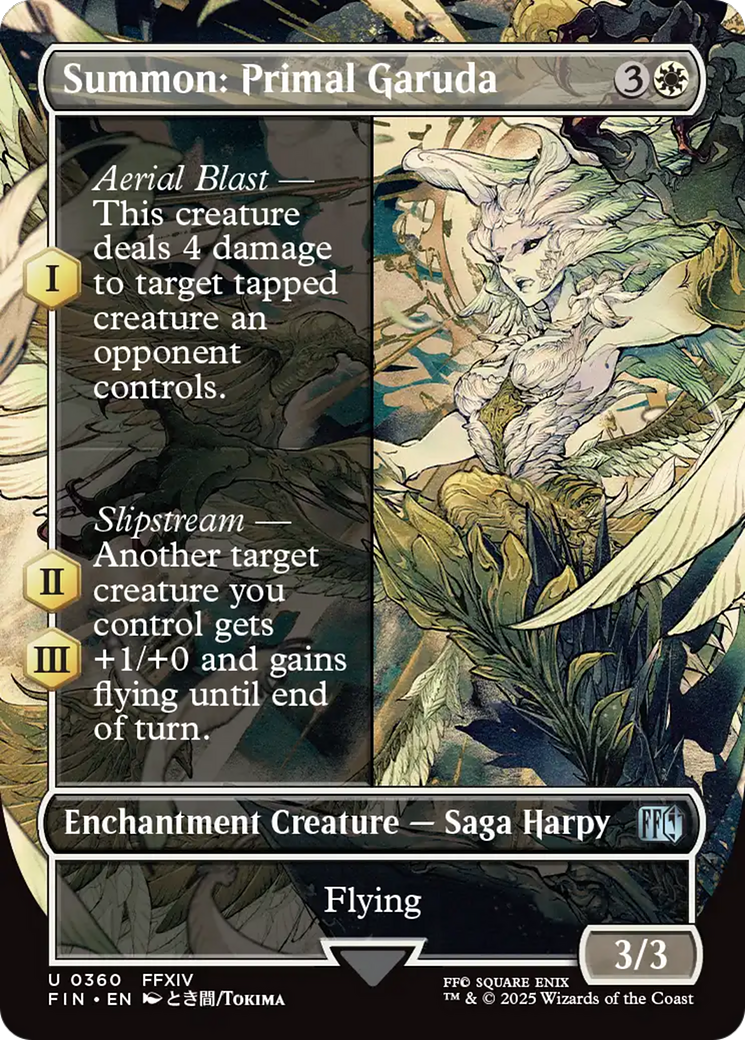 Summon: Primal Garuda (FIN-360) - FINAL FANTASY: (enchantment) (Borderless) Foil - Poke-Collect