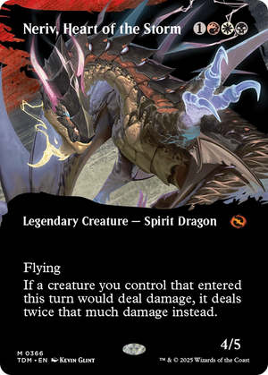 Neriv, Heart of the Storm (TDM-366) - Tarkir: Dragonstorm: (Showcase) (Borderless) Foil - Poke-Collect