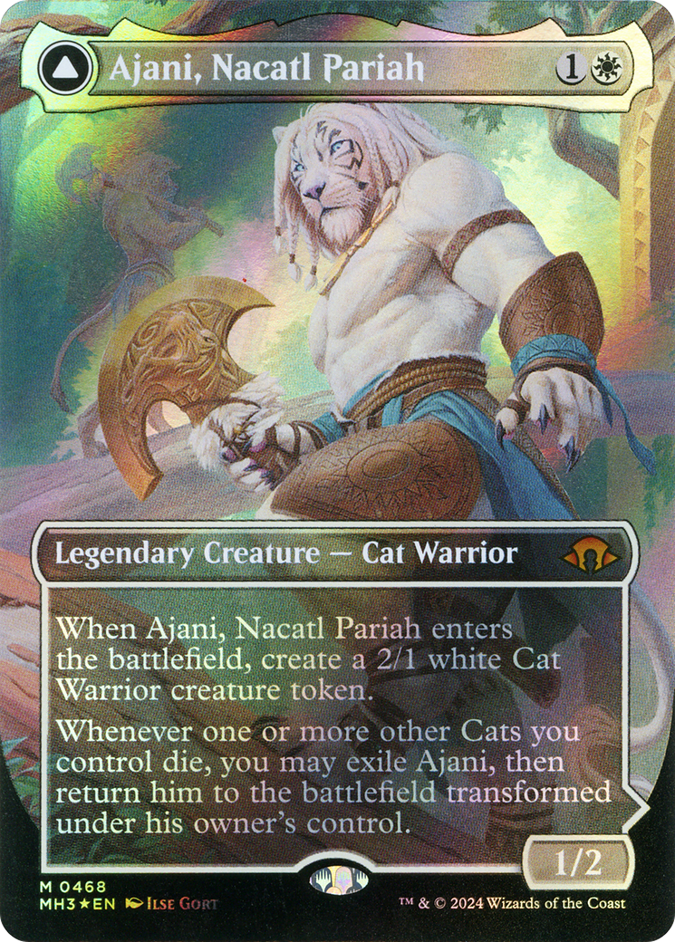 Ajani, Nacatl Pariah (Borderless) (Textured Foil) (MH3-468) - Modern Horizons 3 (Borderless) Foil - Poke-Collect