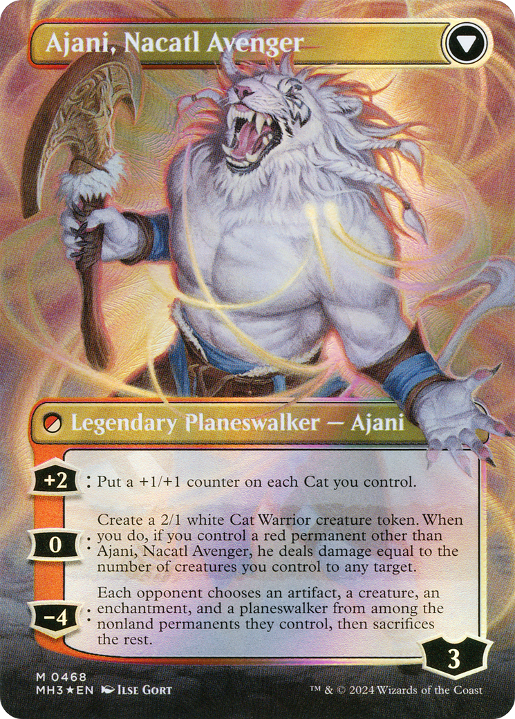 Ajani, Nacatl Pariah (Borderless) (Textured Foil) (MH3-468) - Modern Horizons 3 (Borderless) Foil - Poke-Collect