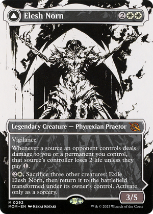 Elesh Norn // The Argent Etchings (MOM-292) - March of the Machine: (Showcase) (Borderless) Foil - Poke-Collect