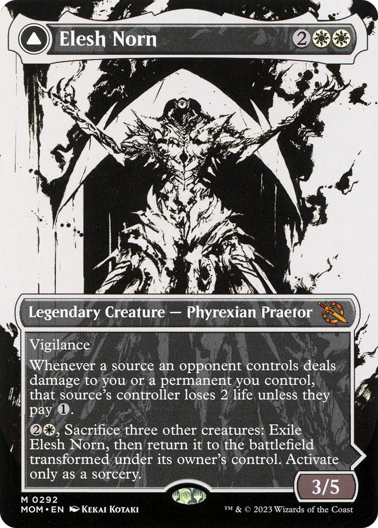 Elesh Norn // The Argent Etchings (MOM-292) - March of the Machine: (Showcase) (Borderless) - Poke-Collect