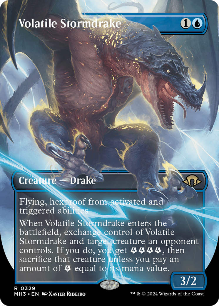 Volatile Stormdrake (Borderless) (MH3-329) - Modern Horizons 3 (Borderless) - Poke-Collect