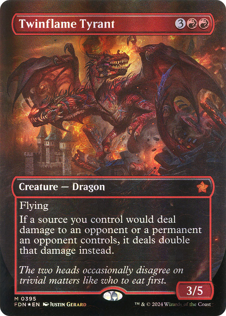 Twinflame Tyrant (FDN-395) - Foundations (Borderless) Foil - Poke-Collect
