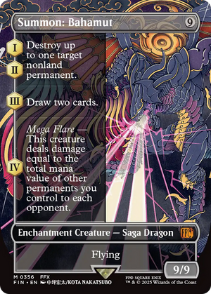 Summon: Bahamut (FIN-356) - FINAL FANTASY: (enchantment) (Borderless) Foil - Poke-Collect