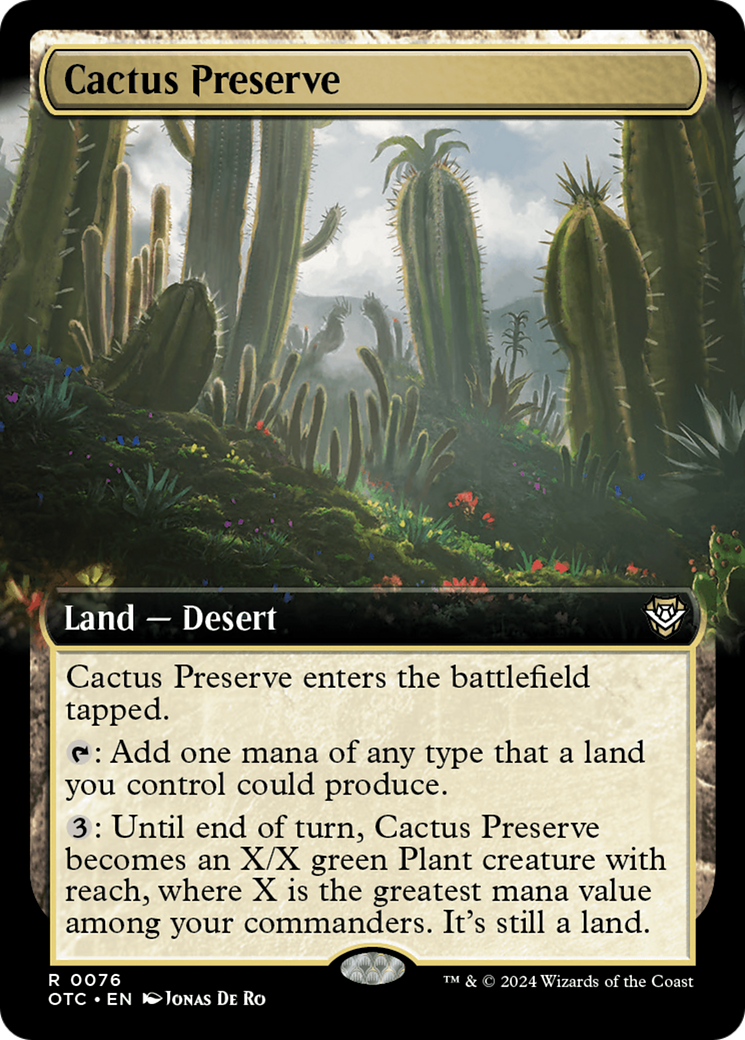 Cactus Preserve (OTC-076) - Outlaws of Thunder Junction Commander: (Extended Art) - Poke-Collect