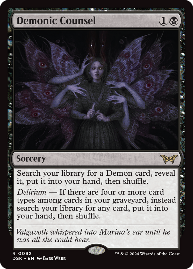 Demonic Counsel (DSK-092) - Duskmourn: House of Horror Foil - Poke-Collect