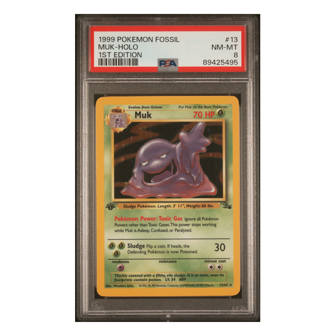 Muk Holo Fossil 1st Edition #13 PSA 8 - Poke-Collect