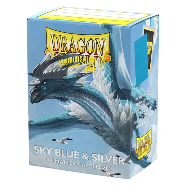 Dragon Shield Sleeves: Standard Matte Dual - SKY BLUE & SILVER