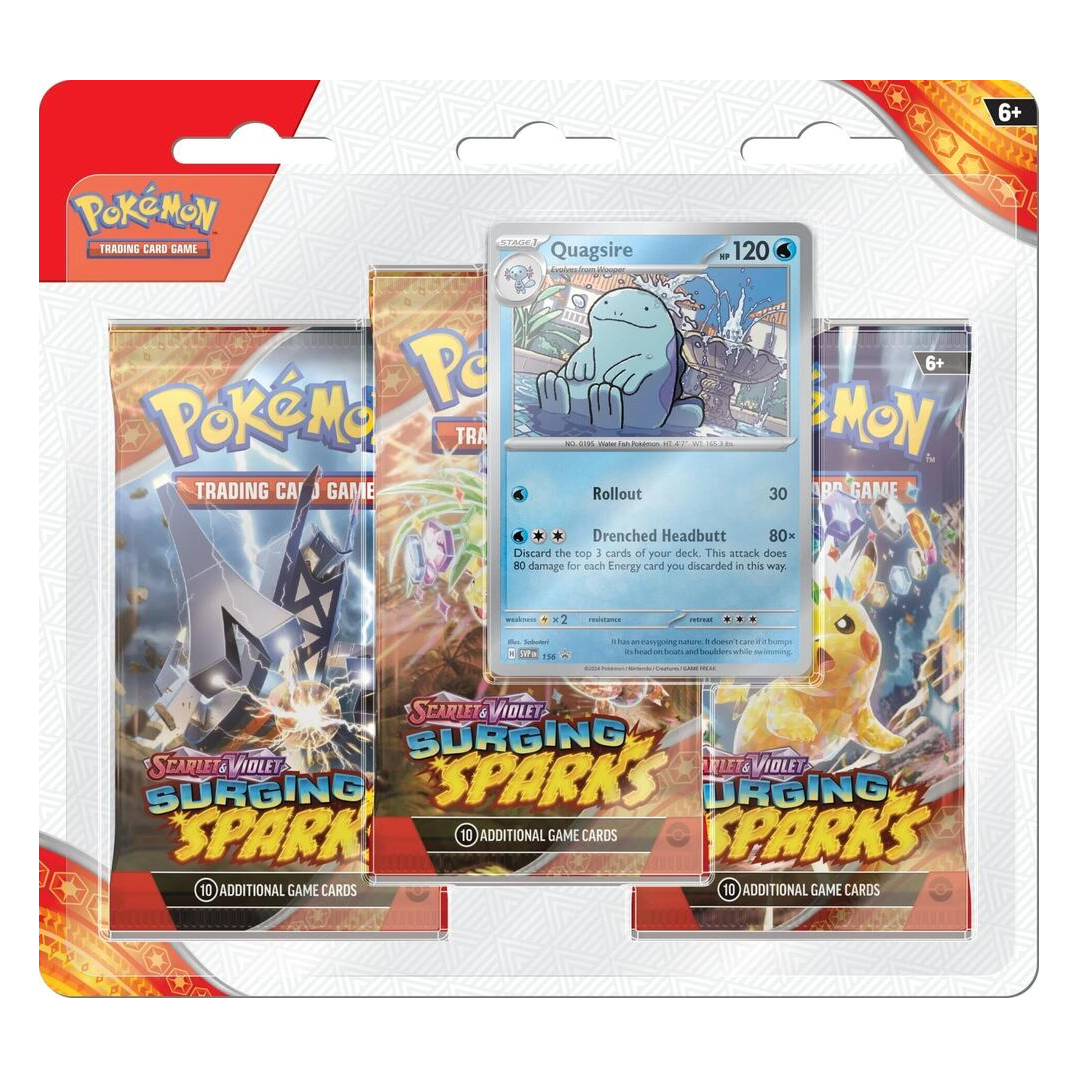 Scarlet & Violet: Surging Sparks 3 Pack Blisters [Quagsire]