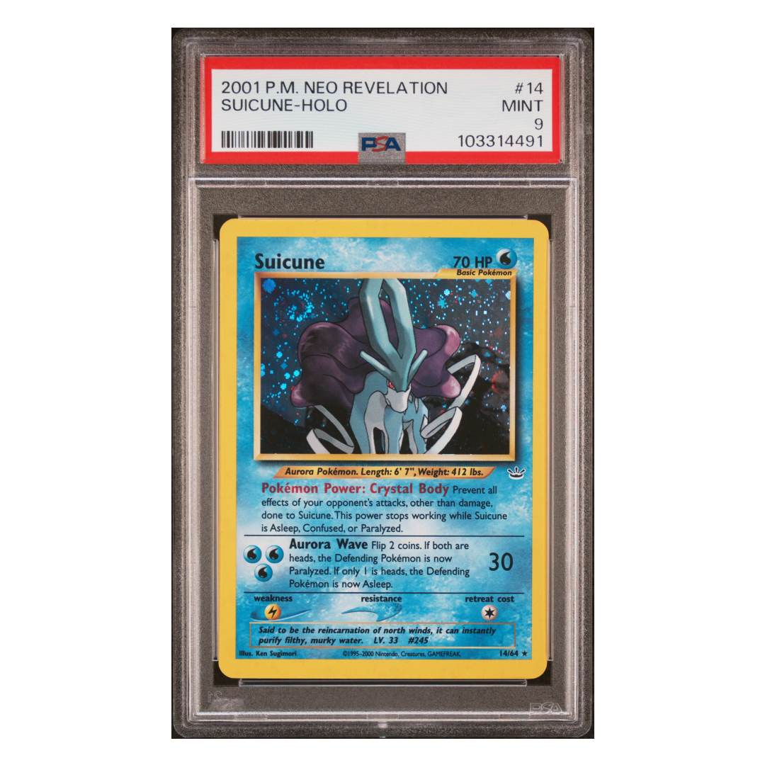 Suicune Holo Neo Revelation #14 PSA 9 - Poke-Collect