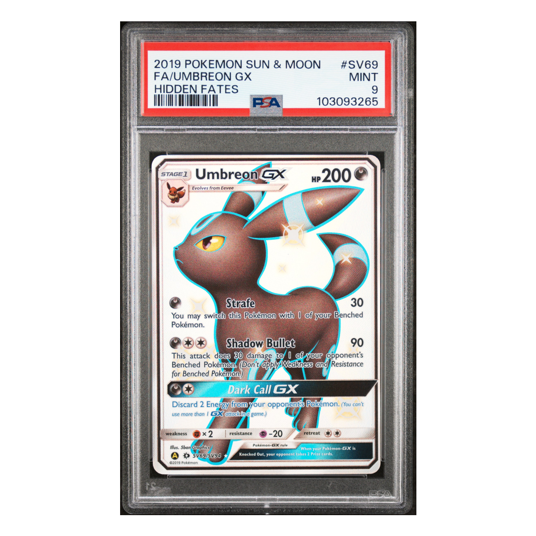 Umbreon GX Full Art Shiny Hidden Fates #SV69 PSA 9 - Poke-Collect